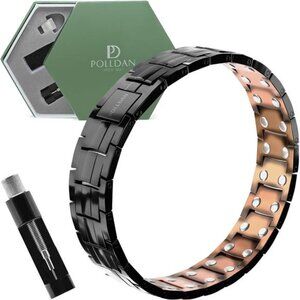 Copper Black Bracelet 6200 Gauss Power | Mens Bracelet 99.99% Pure Copper
